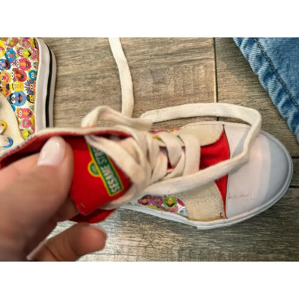 Sesame Hi Top Sneakers Street Elmo Lace Up Multicolor Size 9